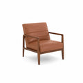 Poltrona in legno e pelle sintetica Marrone 75cm x 82cm x 90cm