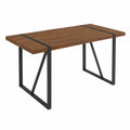 Tavolo da pranzo rettangolare in legno e metallo 160x90x75 cm Noce/Nero