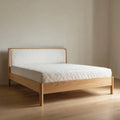 Double Bed Solid Wood Frame 140x200x90 cm - Natural Finish - Contemporary Design