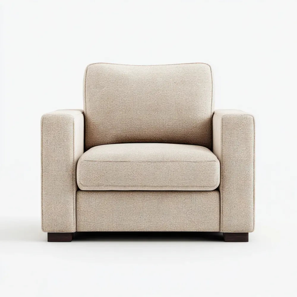 Armchair Fabric Upholstery 90x90x80 cm - Beige - Modern Design