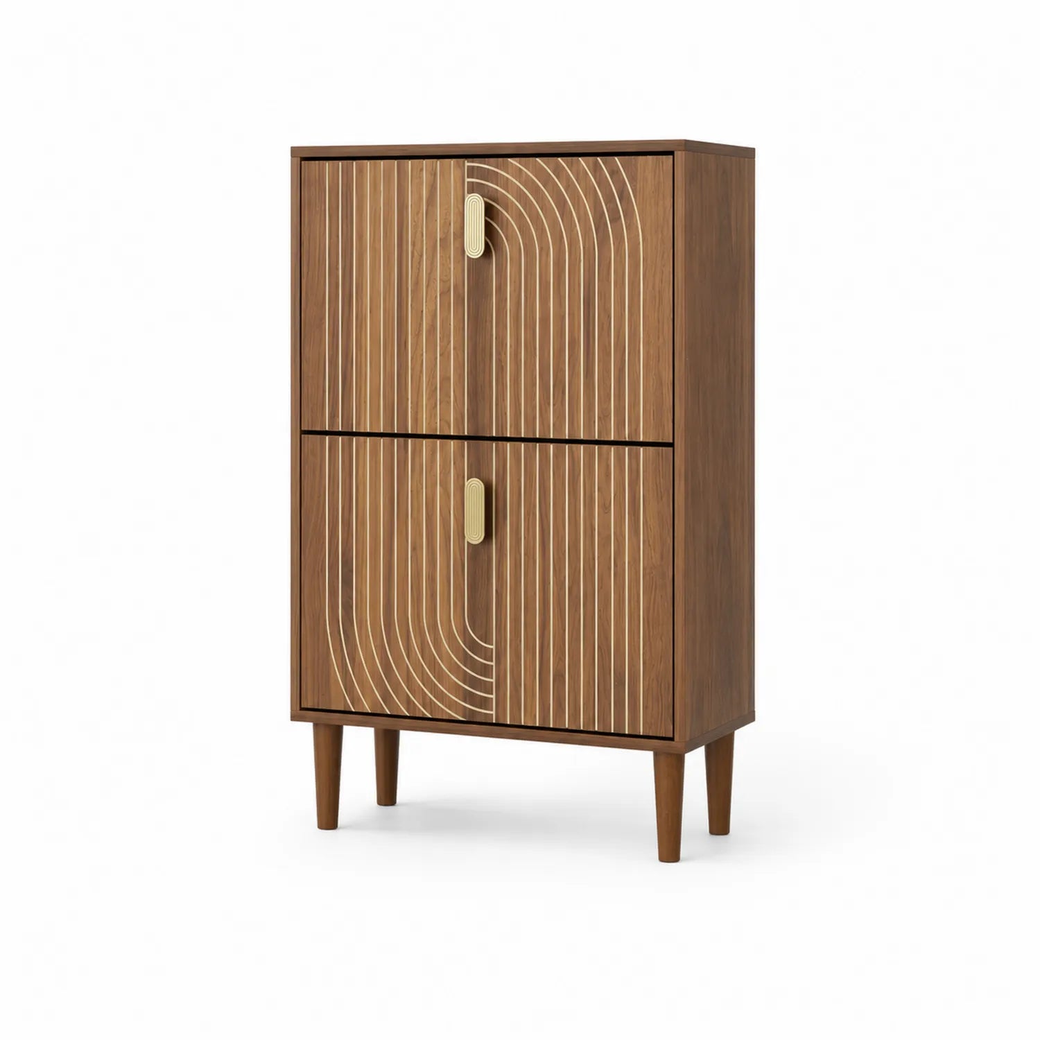 Mobile contenitore in legno massello con ante incise 120 cm