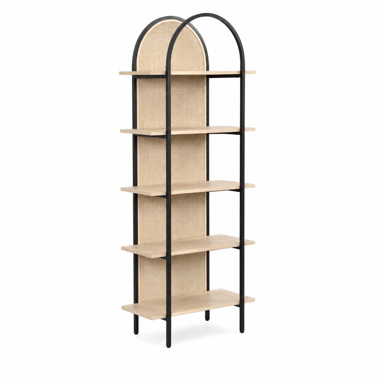 Libreria ad arco 5 ripiani in MDF e metallo Beige e Nero