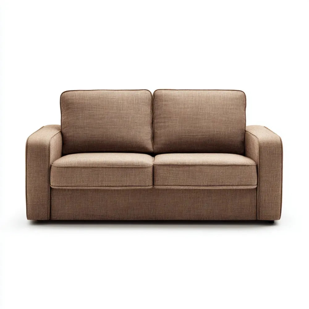 2 Seater Fabric Sofa - Brown - 150x85x90 cm - Contemporary Design