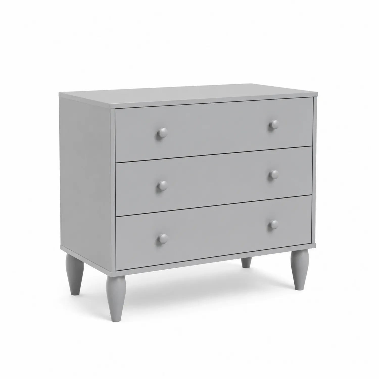 Cassettiera 3 Cassetti in Legno Grigio 80x40x90cm