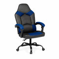 Sedia ergonomica regolabile in pelle sintetica e tessuto Blu e Nero
