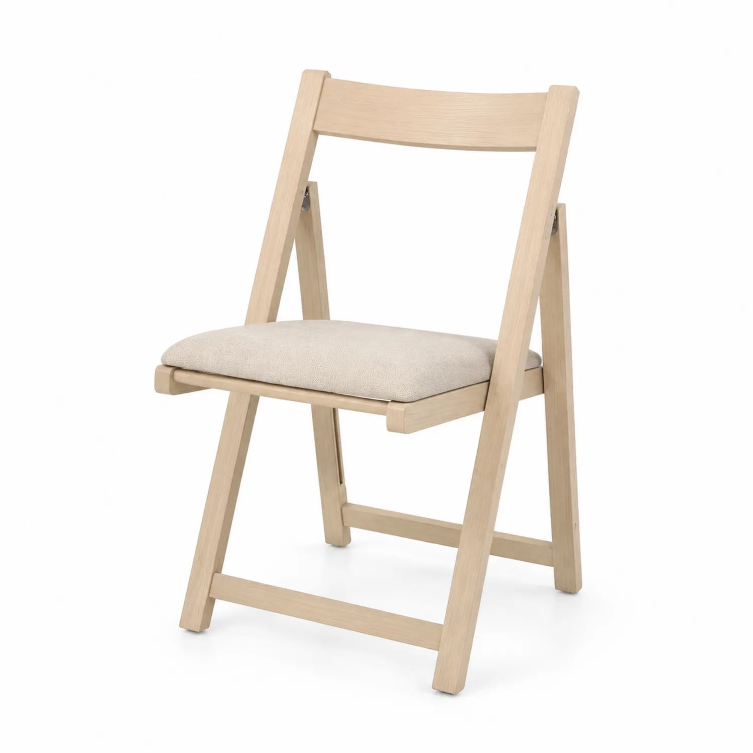 Sedia pieghevole in legno e poliestere Beige