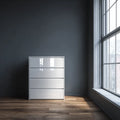 Chest of Drawers High Gloss White 80x40x95 cm - Modern Design