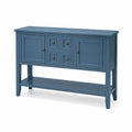 Credenza in Legno MDF Blu con Cassetti e Ante