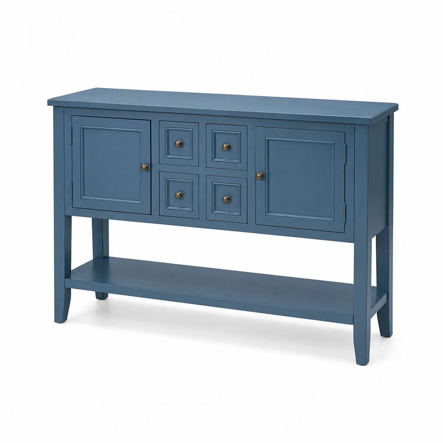 Credenza in Legno MDF Blu con Cassetti e Ante