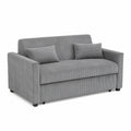 Divano letto in tessuto a coste Grigio 190x85x90 cm