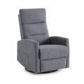 Poltrona reclinabile in tessuto grigio con base girevole