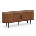 Mobile TV ovale in legno e metallo 180x45x60 cm