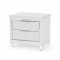 Comodino in Legno con 2 Cassetti Bianco