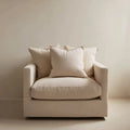 Armchair Fabric Upholstered 90x90x80 cm - Beige - Modern Design
