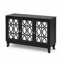 Credenza in legno MDF e vetro temperato nera