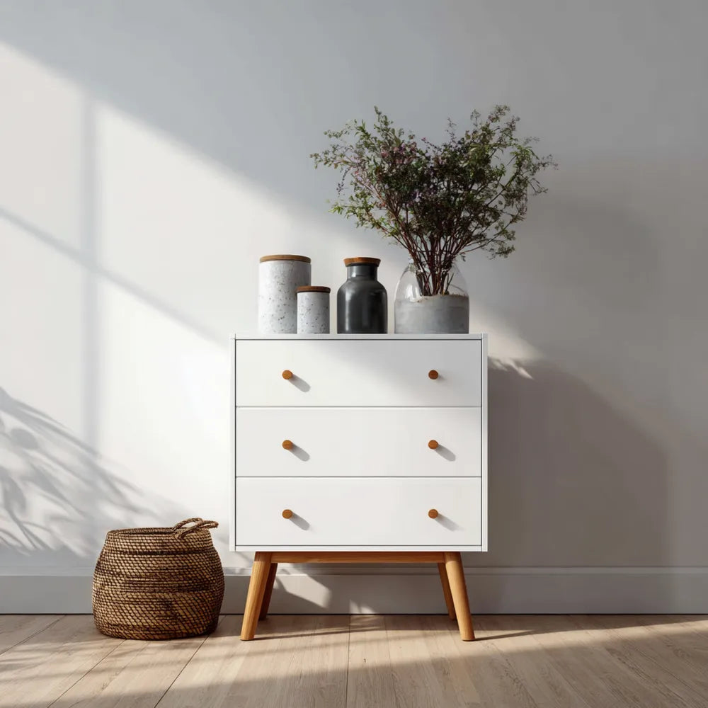 Modern Chest of Drawers 80x40x75 cm - White