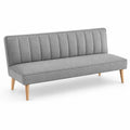 Divano Grigio con Gambe in Legno