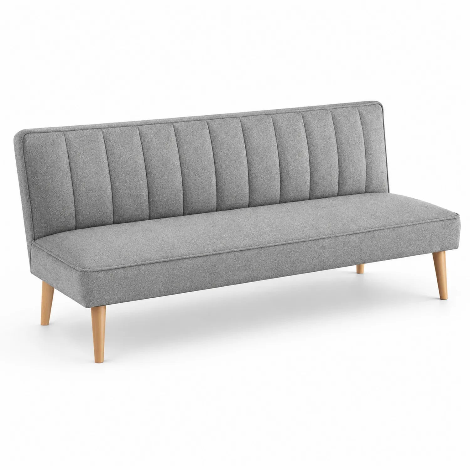 Divano Grigio con Gambe in Legno