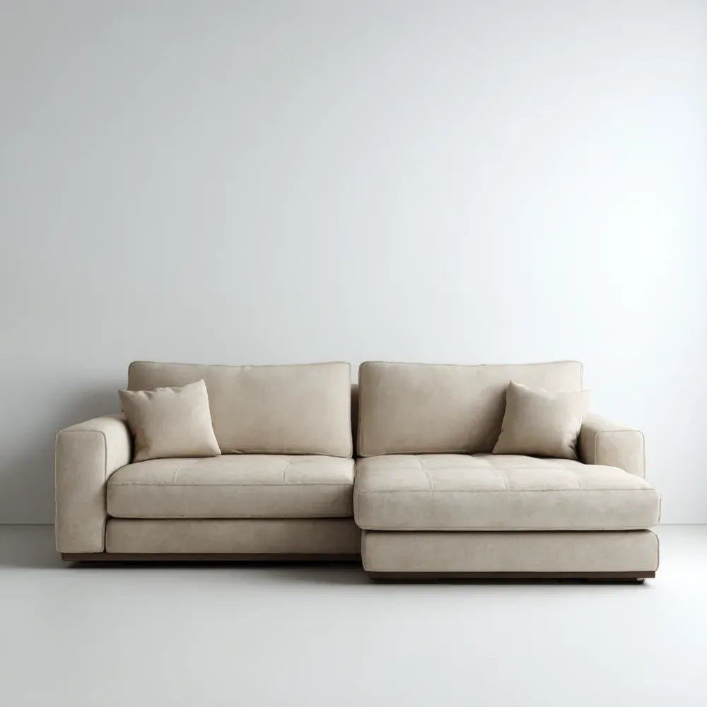 Sectional Sofa Set Fabric Upholstery 280x90x100 cm - Beige - Modern Design