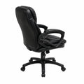 Poltrona girevole in similpelle nera con struttura in metallo