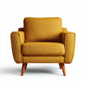 Armchair - Fabric Upholstery 85x90x75 cm - Mustard Yellow - Mid-Century Modern