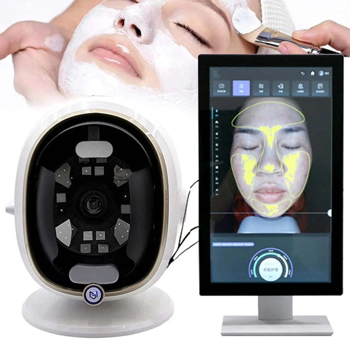 White-21.5in 38 MP AI Skin Analyzer, bianco