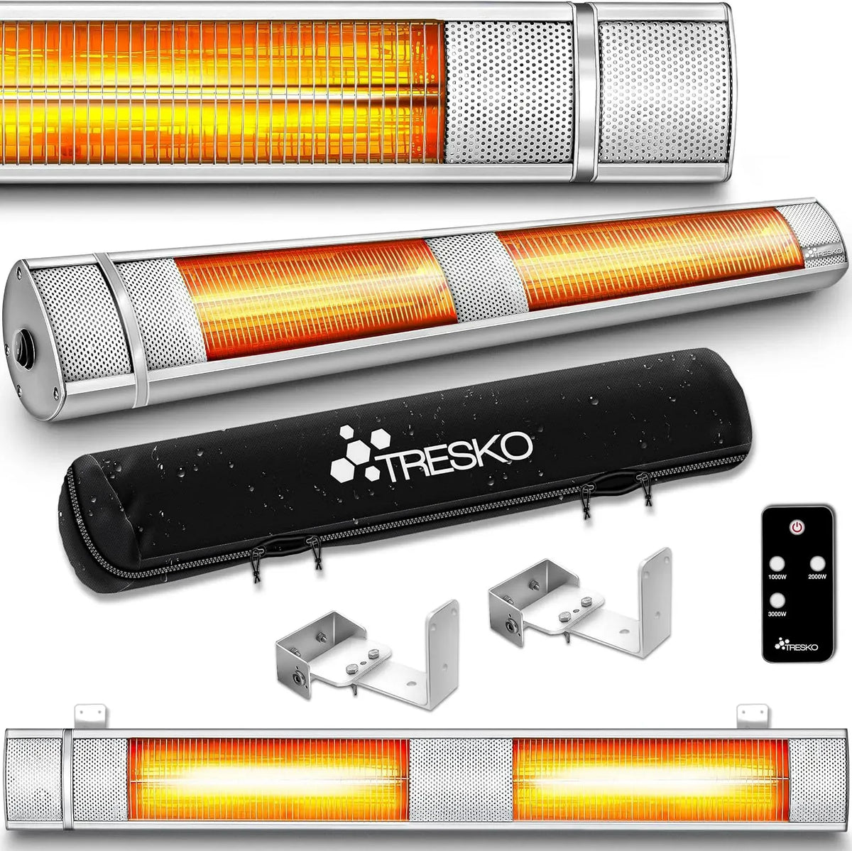 Stufa a Infrarossi 3000W con Telecomando, 3000 W, TRESKO