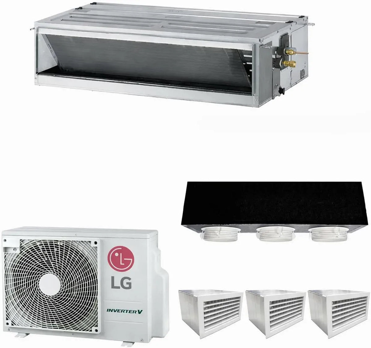 Condizionatore R32 CM24F.NA0, Inverter, climatizzatore, Condizionatore Canalizzato Econo 24000 BTU Inverter R32 A++ con Kit Plenum 3 uscite