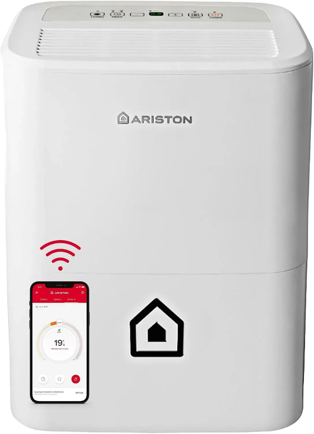 Deumidificatore DEOS 16S 16L/24h, 330 W, portatile, ruote di trasporto, Wi-Fi, 3 velocità, Bagno e Ambienti Fino 44㎡ Assorbi Umidità 24,5x35x51