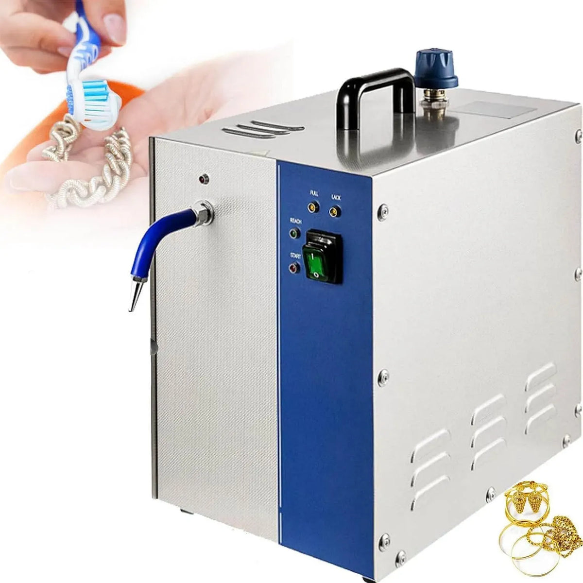 Pulitore a vapore, 4 L, acciaio inox, argento