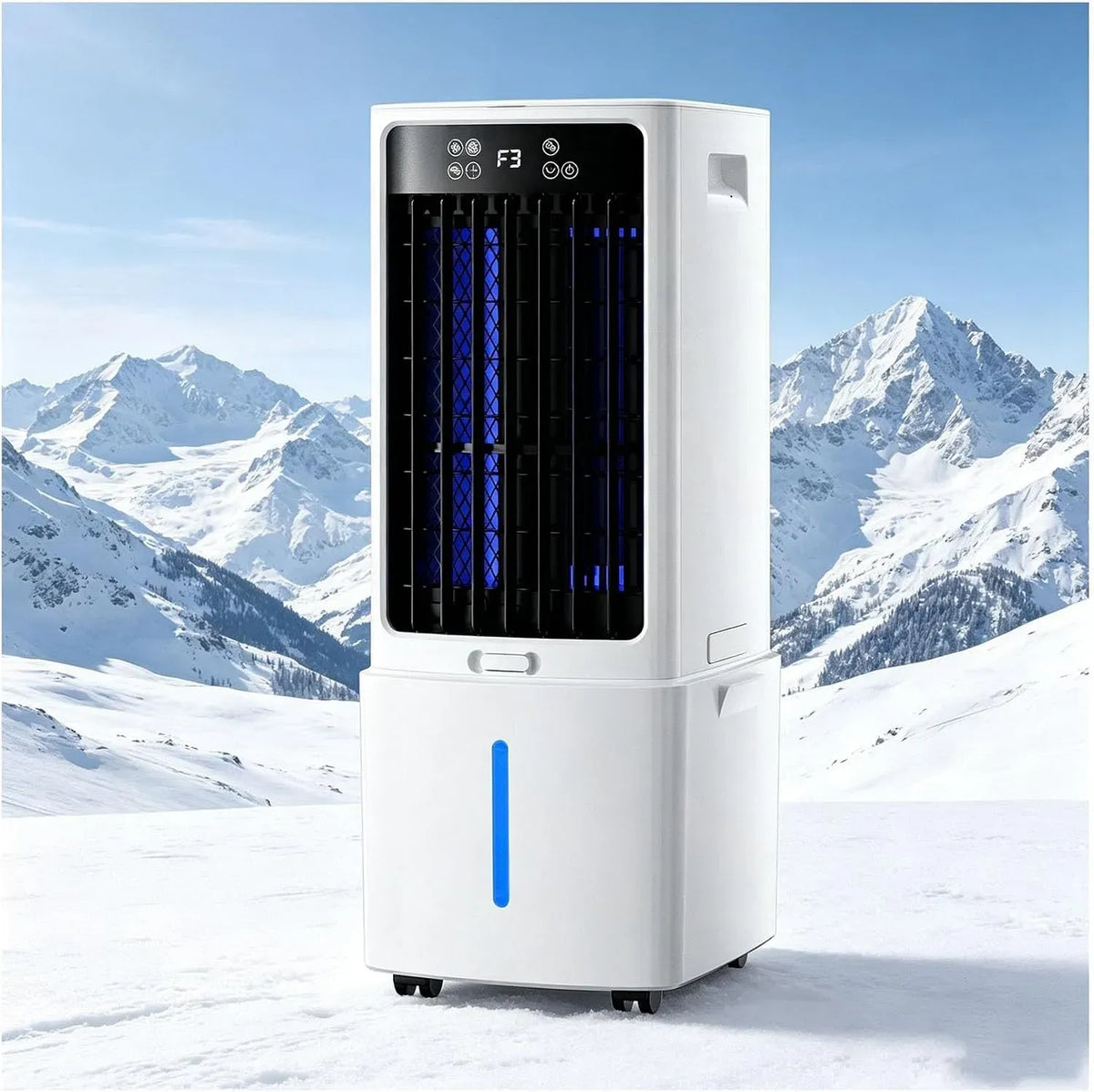 Raffrescatore evaporativo, 12 L, 3 velocità, oscillazione, ampio serbatoio, oscillazione di 120°, 3 modalità vento, serbatoio dell'acqua da 12 litri