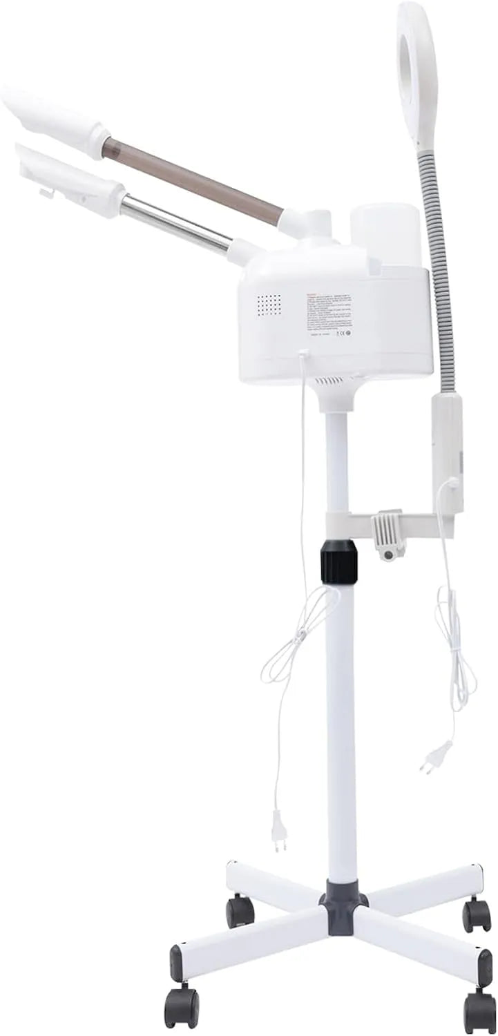 Vaporizzatore, professionale, per estetisti, Vaporizzatore viso professionale 3 in 1 con ugello caldo/freddo e lente d'ingrandimento a LED