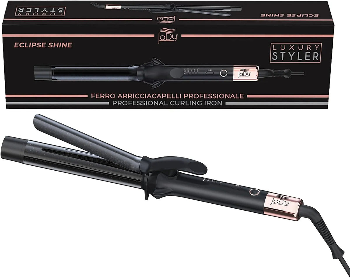 Ioni Negativi Anticrespo, Temp, per Ferro Arricciacapelli Professionale con Rivestimento Tormalina/Ceramica, JaDy Luxury Styler Eclipse Shine 28 mm