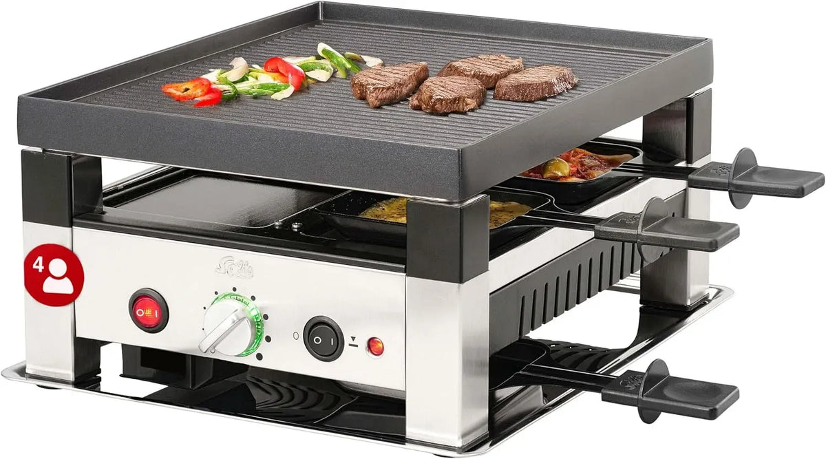 Barbecue, griglia, tavolo, 1020 W, acciaio inox, per 4 persone