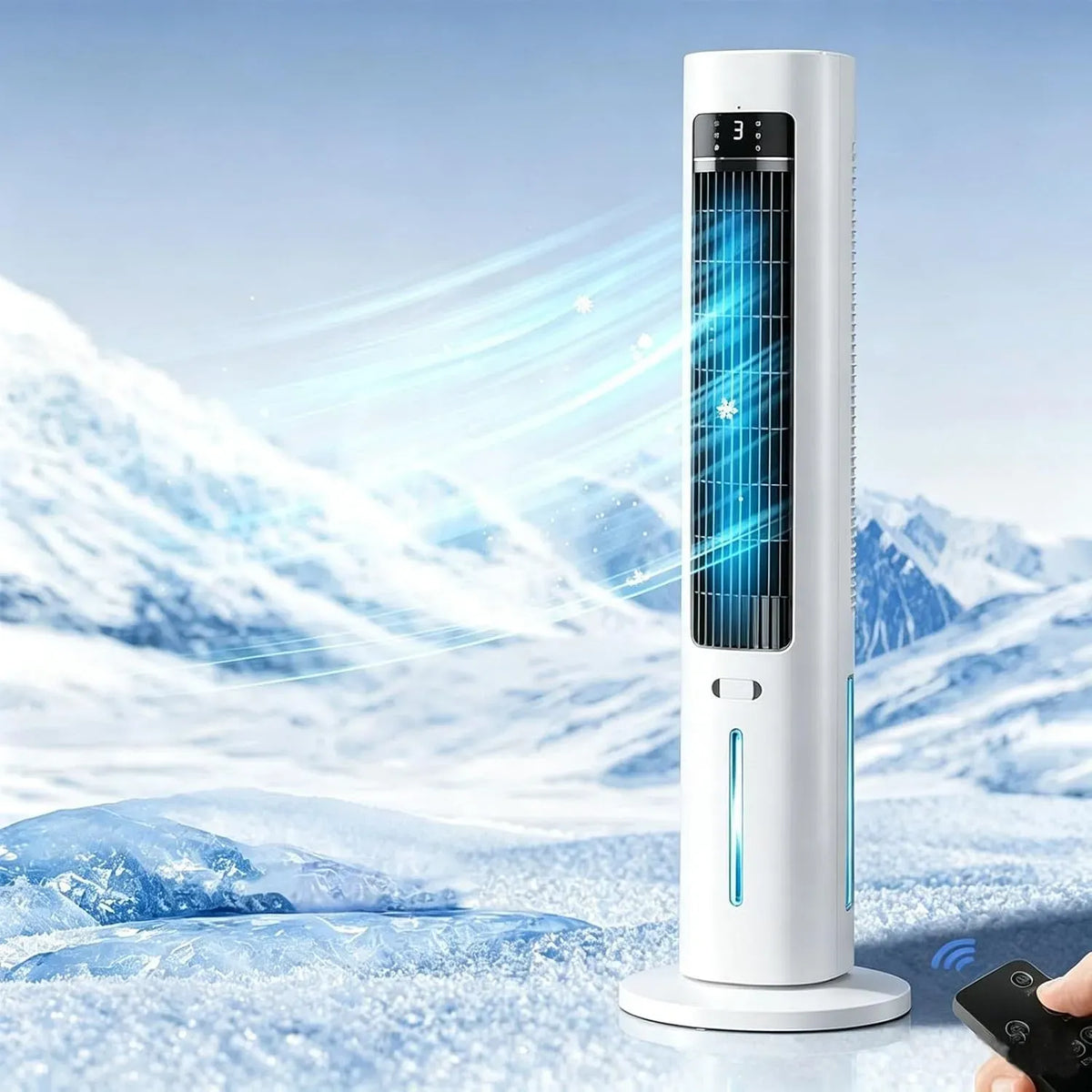 Ventilatore, 97,5cm, 97,5 cm, ventola per circolazione dell'aria, Ventilatore a Torre Evaporativo da 97,5cm con Raffreddamento Ad Acqua