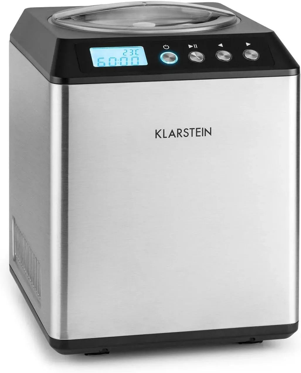 Klarstein macchina per gelato e sorbetto, 2 L, 180 W, timer, acciaio inox, argento