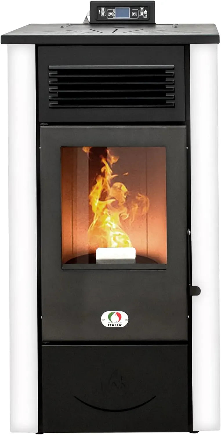 15H A PELLET ITALIA Canada 12 KW Canalizzata 5 Stelle, Stufa ad Aria Ventilata Efficienza 91% Scalda 120m² Autonomia Programmabile 5 Velocità e