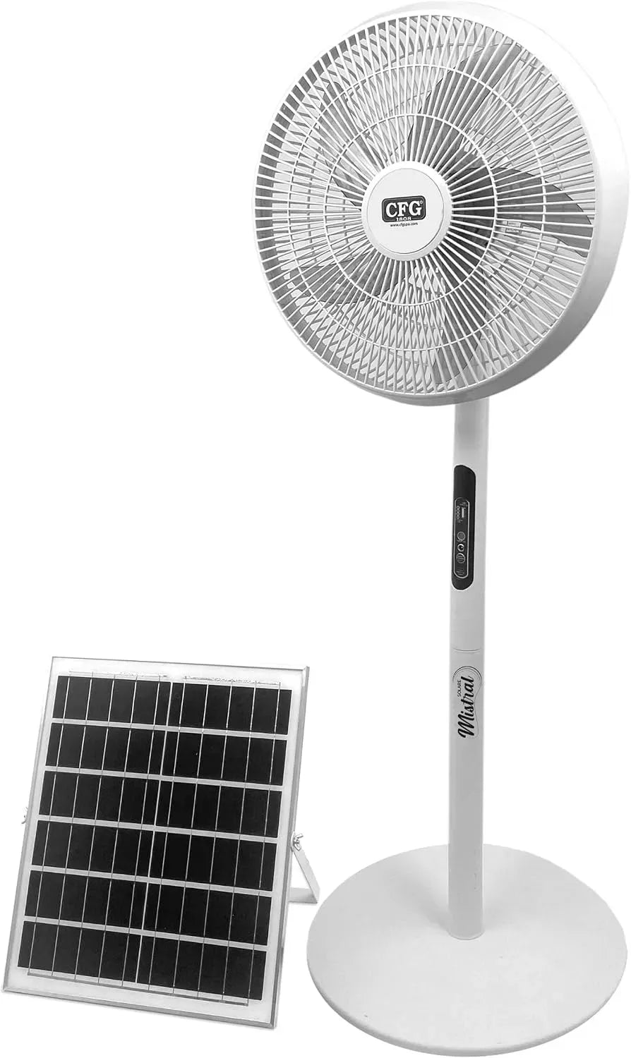 Ventilatore, portatile, CFG, ventola per circolazione dell'aria, Ventilatore a Piantana Solare Portatile con Powerbank Integrato
