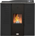 16H A PELLET ITALIA Italia 25 KW, Stufa a Pellet Idro per Riscaldamento e Acqua Calda Efficienza 90% Scalda 180m² Design Slim Autonomia Programmabile