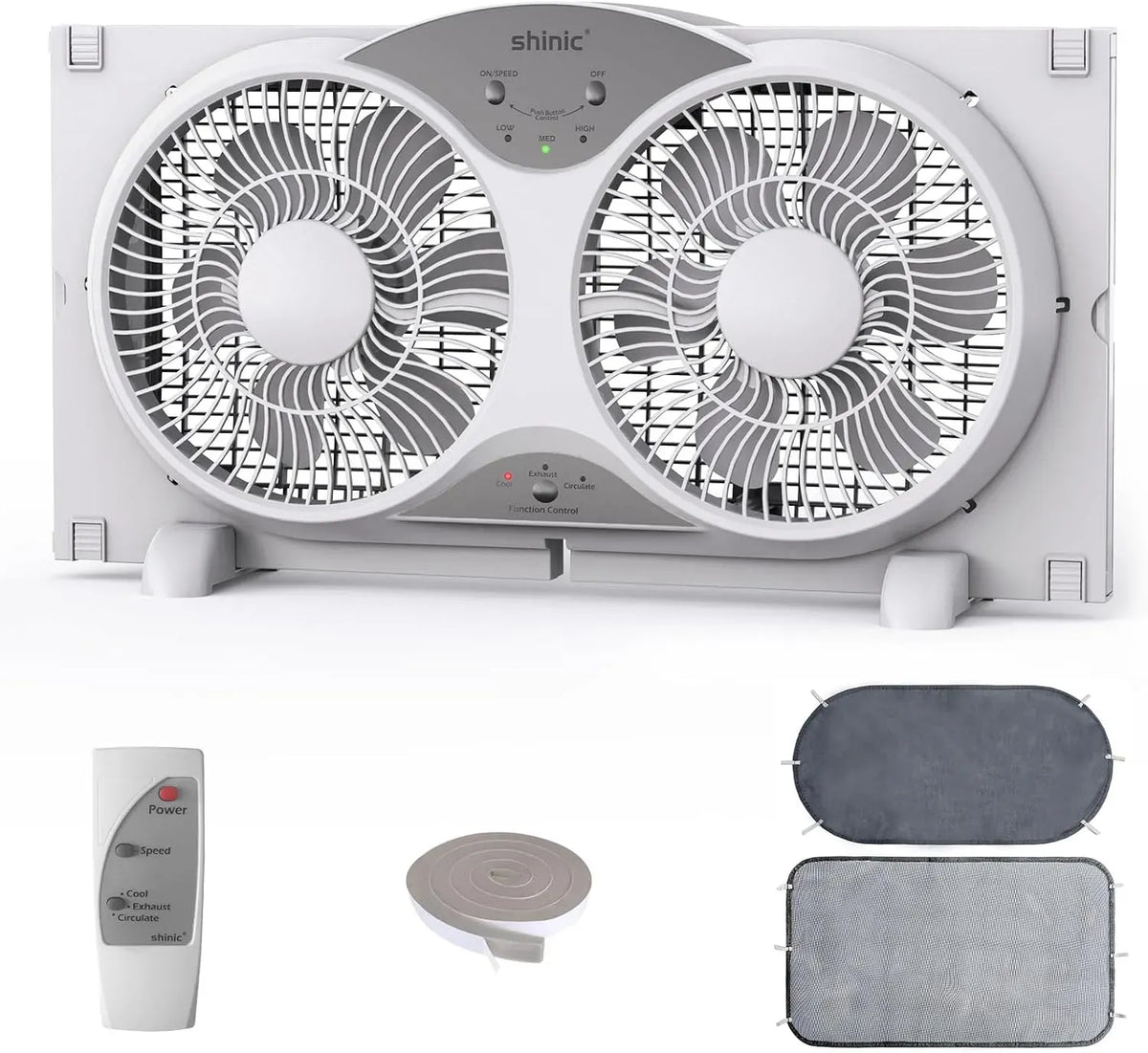 Ventilatore, 94 cm, 3 velocità, larghezza regolabile da 59,7 a 94 cm, shinic 2026, certificato ETL