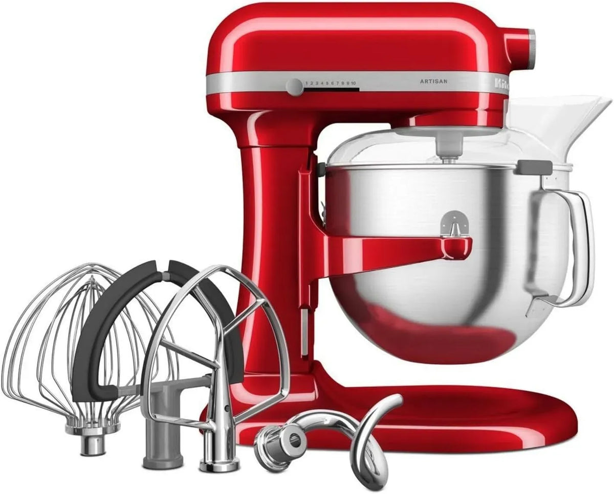 KitchenAid Robot da cucina, 6,6 L, acciaio inox, rosso