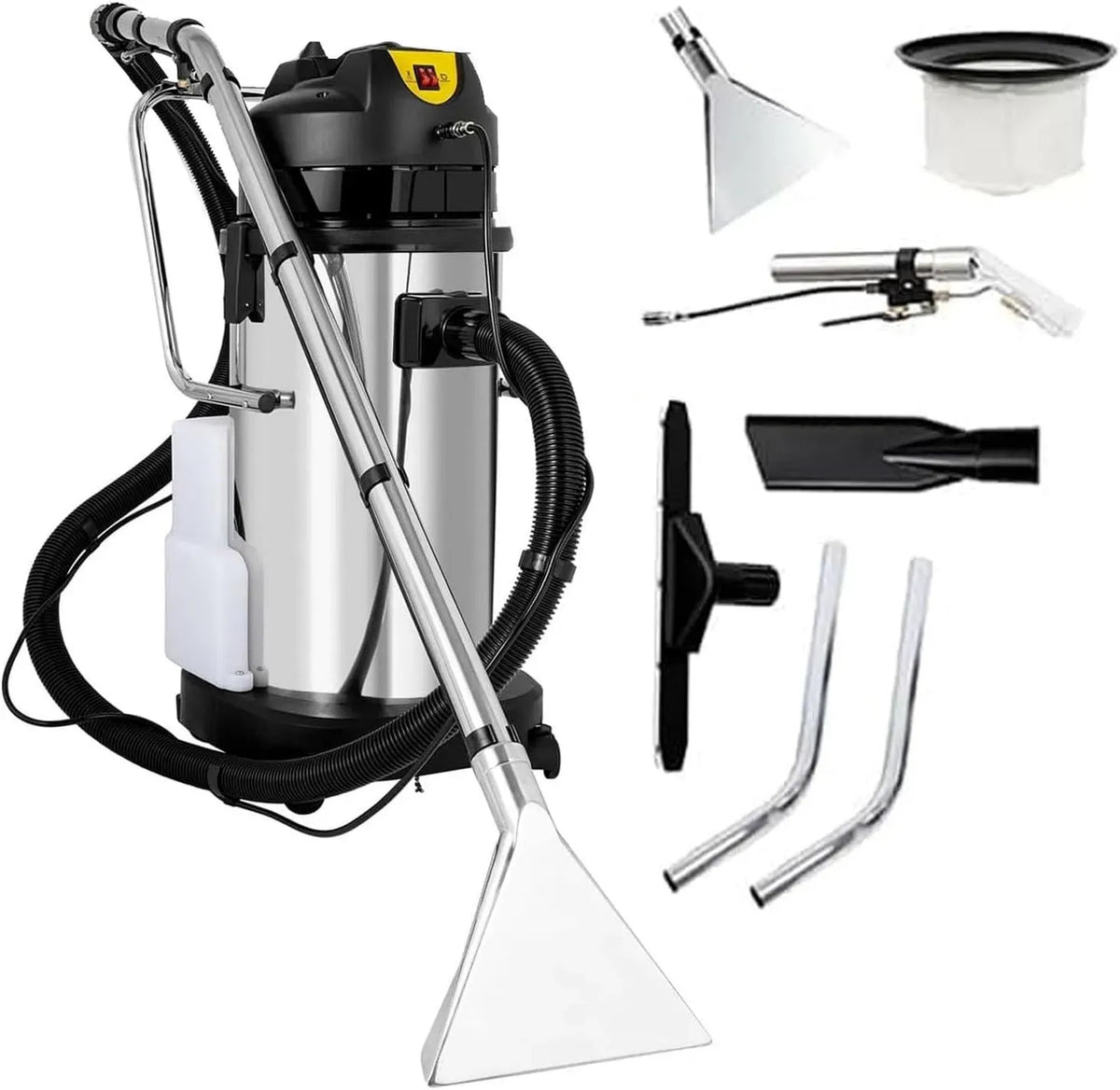 3in1 Estrattore, Pulitore, Spazzola, 40 L, acciaio inox, per Tappeti Moquette Divani Dettagli Auto 40L