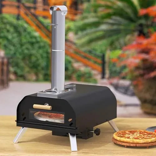 Forno elettrico per pizza, portatile, pietra rotante a 360°