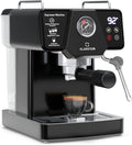 Klarstein Macchina per Caff, macchina da caffè elettrica, 1,8 L, 1350 W, 19 Bar, touch, ampio serbatoio, vapore, acciaio inox, per Caffè Espresso