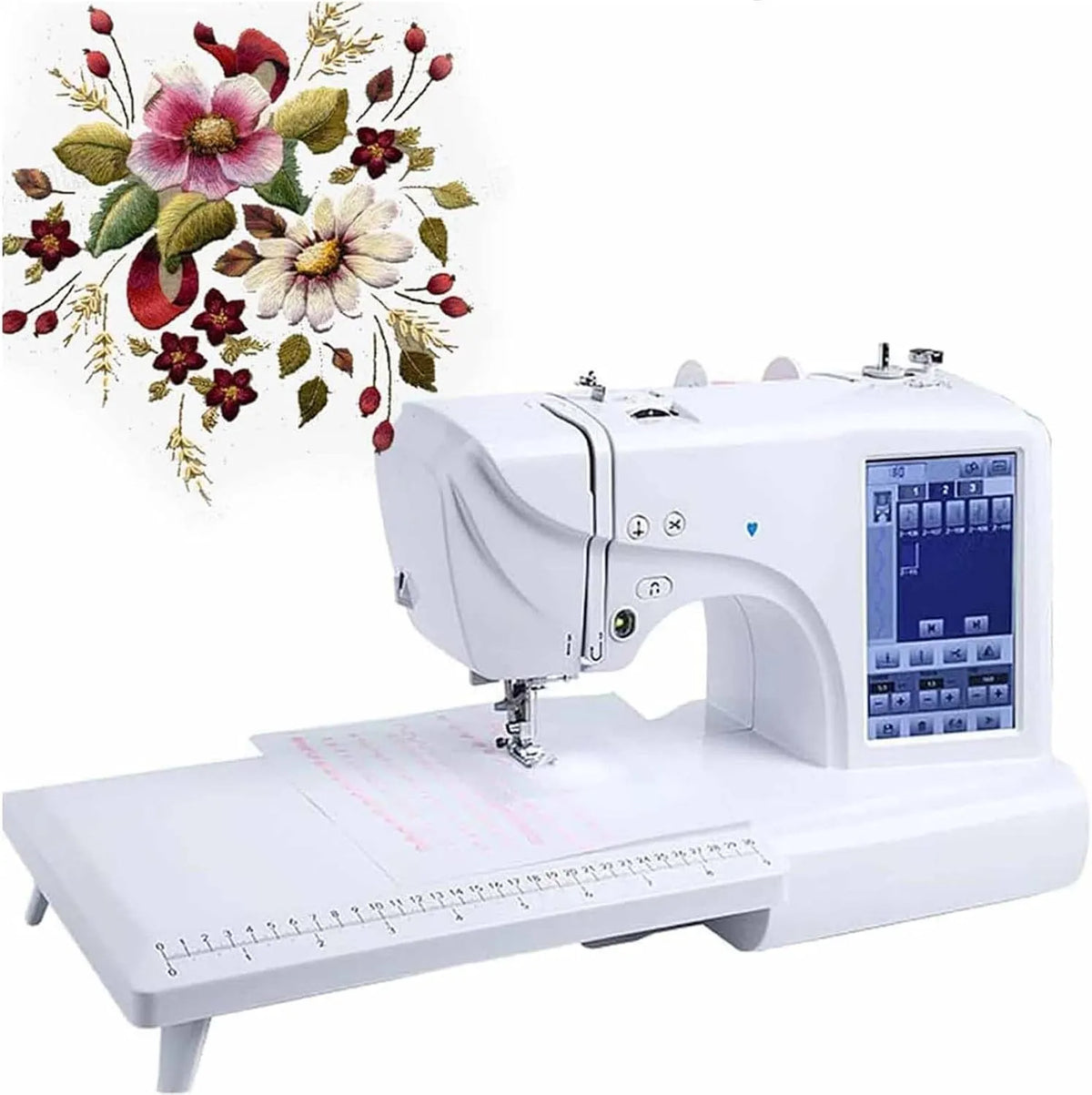 Macchina da Ricamo, Macchina da Cucire, macchina per cucito elettrica, ricamatrice elettrica, portatile, touch, display LCD