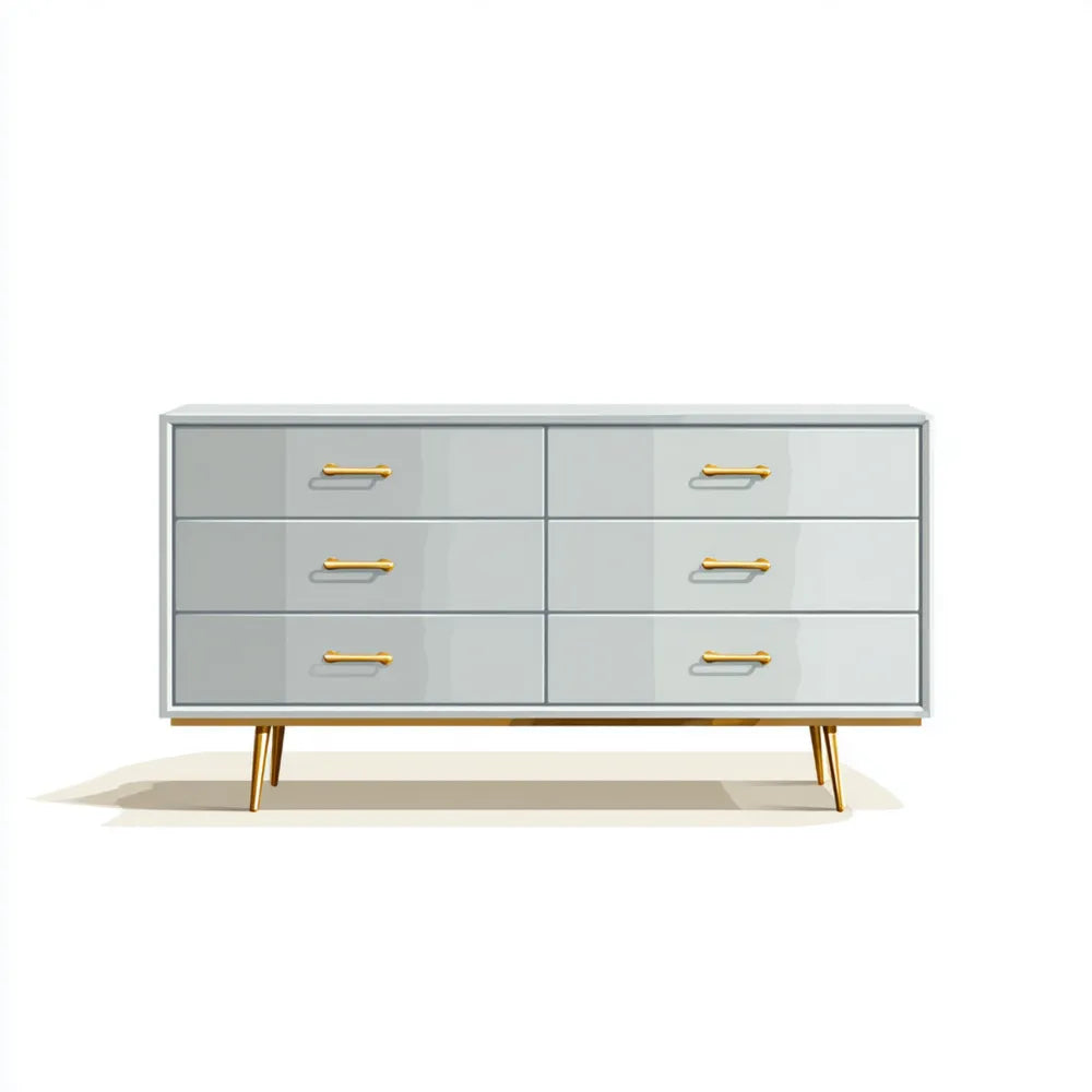Chest of Drawers Wooden 120x40x75 cm - Grey - Modern Design