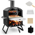 Forno elettrico per pizza, COSTWAY, esterno, IP65, pietra refrattaria, Pala per Pizza, 2 Strati