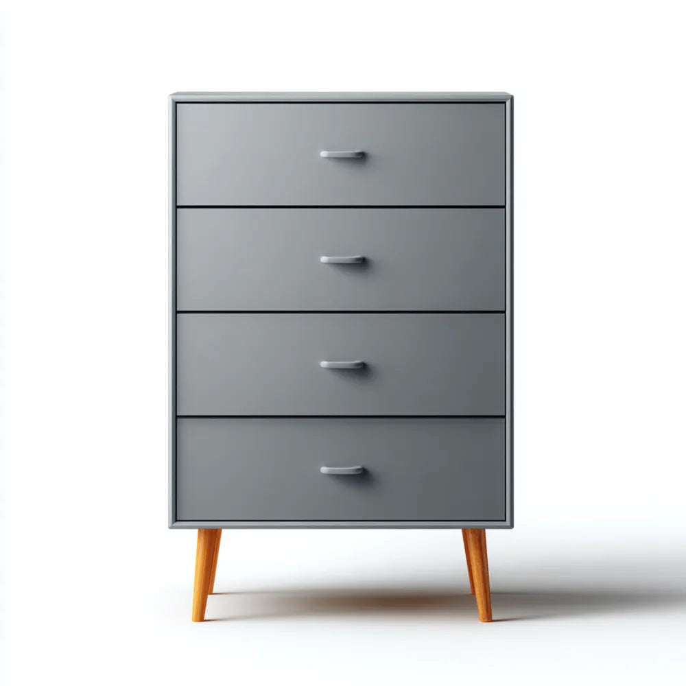 Chest of Drawers Wooden 4-Drawer Unit 80x40x105 cm Grey – Modern Design