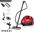 Pulitore a vapore RELAX4LIFE, 1,5 L, 2000 W, ampio serbatoio, uso su pavimenti, cucina, auto, finestre e divano, rosso, 19 Accessori, Tappeti