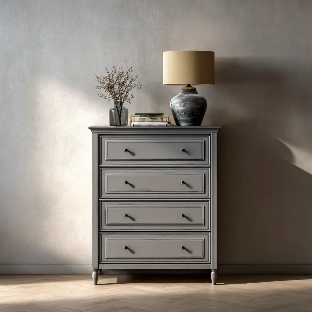 Chest of Drawers 100x40x120 cm - Gray - Wooden Classic Design